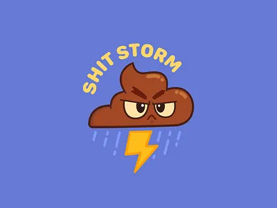 Shit Storm Sticker character design design emoji flat illustration sticker