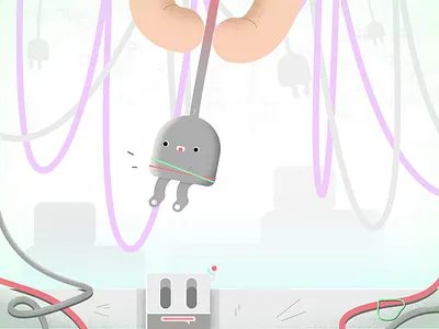 Plug not In 🔌 2d animation animation branding character character design design gif graphic graphic design illustration logo motion graphics ui