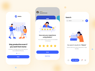 Wakku Illustration app branding colorful design figma flat freebie illustration illustrator ui ux vector