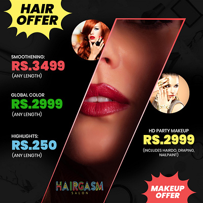 Saloon Makeup banner graphic design ui