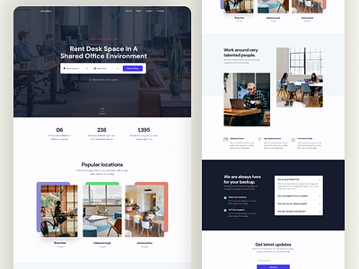 Co-working Space Website dailyui figma landing page uidesign uidesigner webdesign websitedesign