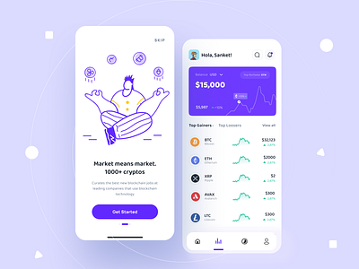 Crypto market watch App app uiux blockchain clean clean app crypto crypto app crypto news crypto portfolio crypto trading indian design studio indianpix investment investment portfolio market watch minimal minimal app ui portfolio tech top indian uiux designer trading