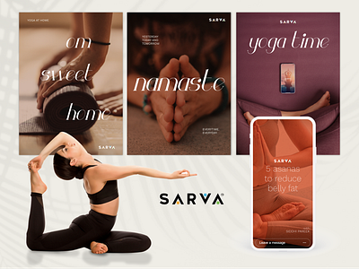 Sarva - Social Media app design branding creative daily uuser xperience dribbble fitnessapp gfxmob graphic design instagram posts logo social media social media posts typography ui ui ux vector visual branding visual design yoga yoga app