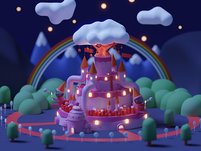 Candy Kingdom - 3D illustration 3d 3dblender 3ddesign 3dillustration blender cycle design illustration modeling