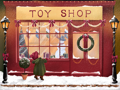 TOY SHOP art art direction colors design illustration snow toy shop