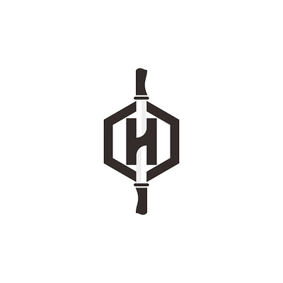 letter h knife branding logo product desig vector