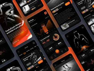 Fitness App UI activity app cardio clean cycling exercise fitbit fitness fitness app gym health app minimal mobile mobile app sport trainer ui ux workout workout app