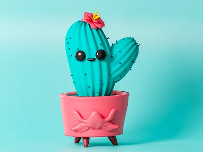 Cute cactus 3d illustration 3d 3dart 3ddesign 3dillustration 3dmodelling art blender branding cactus cute design icon illustration redshift render ui