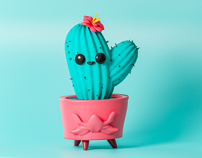 Cute cactus 3d illustration 3d 3dart 3ddesign 3dillustration 3dmodelling art blender branding cactus cute design icon illustration redshift render ui