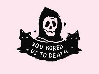 Bored to Death black bored boring cats death illustration tattoo