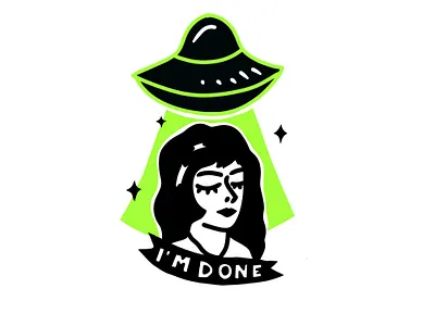 Done alien done girl green ufo