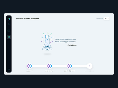 Facta — Animation accountants animation blue calendar clean colorful dashboard design gradient illustration llama steps tool ui ux walkthrough