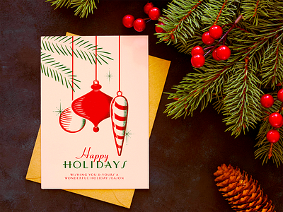 Happy Holidays / Vintage Christmas Card christmas graphic design happy holidays illu illustration retro vintage