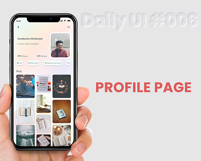 Profile Page UI (Daily UI #006) adobe xd app app screen daily ui design profile page ui ui