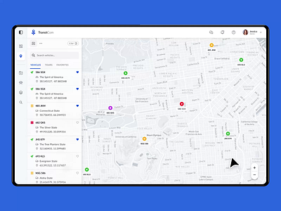 Smart Fleet Management Platform animation cursor dashboard home map point transit transition ui