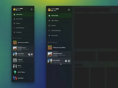 Game Launcher Sidebar application concept dark design desktop figma game launcher menu navbar saidebar navigation sidebar ui