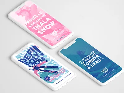 Community management for The Défi Foly art direction branding communication corporate identity event branding graphic design graphiste freelance illustration logo ski snowboard sports event