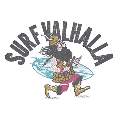 Viking Surf austrian illustrator beachlife comic illustration illustrator logo netflix procreate surf surfboard surfer surfer dude viking vikingsvalhalla