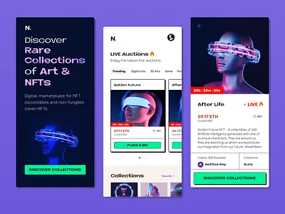 NFT Mobile Concept 90s clean concept crypto finance minimal mobile nft simple ui ux