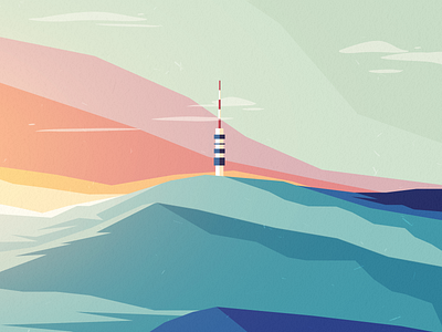 Matra - Detail color creative dribbbleinspiration graphic design graphicdesign hill illustration inspiration mountain peak sunset tower vector