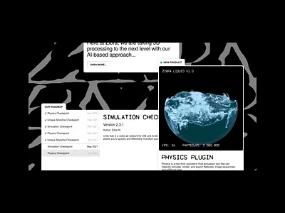 Zibra Homepage 3d animation branding design fluid font gaming generative graphic design illustration logo machine learning motion graphics neural network technology typography ui ux water website