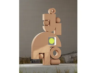 🧱🟡🧱 3d 3dart c4d cinema4d dailyrender design illustration redshift rock sculpture