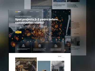 Construction company landing page shot design landing site ui uiux ux web webdesign