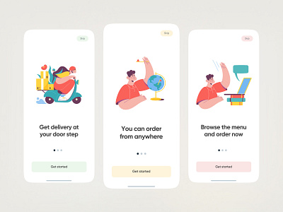 Delivery Onboarding UI Design - Mobile App android android app android application app delivery delivery app ios ios application minimal mobile mobile app design mobile application onboarding onboarding delivery uiux userinterface design ux