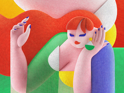 Valentina 3d 3d character 3d girl animation art direction c4d cgi character design digital art editorial fashion geometric girl illustration loop minimal motion graphics redhead render