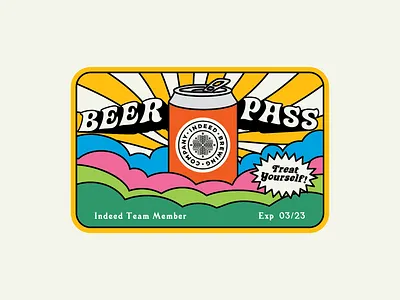 Beer Pass beer branding card design funky gift card illustration print retro sunburst typography