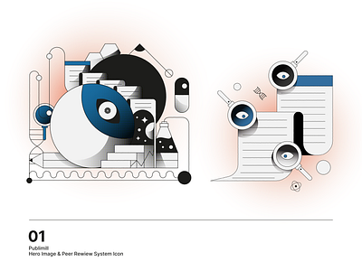 Illustrations for Publimill No.1 geometric illustration journal science