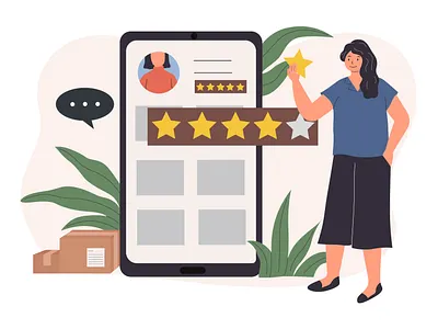 Customer satisfaction art design flat girl hero image illustration illustrator vector website website image