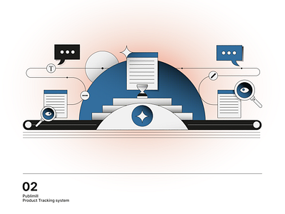 Illustrations for Publimill No.2 geometric illustration journal science system tracking