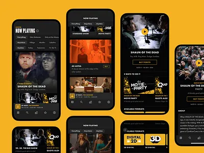 Alamo Drafthouse Mobile App v2 alamo drafthouse design system movies ui
