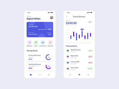 Digital Wallet app UI design appui digital wallet app ui digitalwalletapp mobileappdesign mobiledesign onlinewallet walletapp