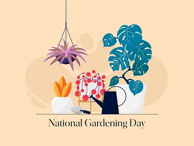 National Gardening Day animation design garden gardening graphics holidays illustration motion graphics national gardening day paychex plants vector wind