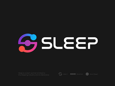 Sleep - Approved Logo Design bitcoin blockchain branding crypto currency design earn ethereum finance fintech game gradient identity illustration letter s logo mark nft sleep ui