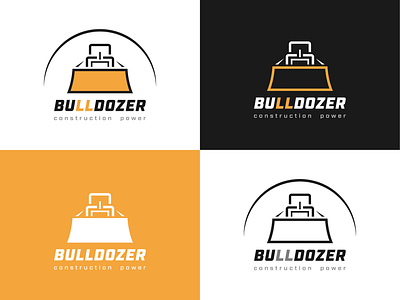 Logo for construction technics rental company adobe illustrator building bulldozer construction logo rental technics trucks vector