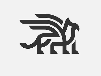 Gryphon Logo ancient badge bird dragon gryphon heradic logo minimalist monoline simple