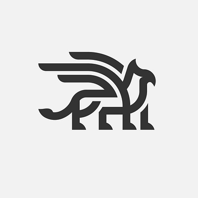 Gryphon Logo ancient badge bird dragon gryphon heradic logo minimalist monoline simple