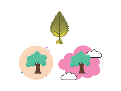 Tree Icon Design Set color