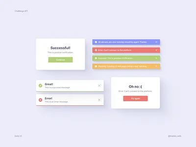 Daily UI – Flash Messages alerts component library components daily 100 daily 100 challenge daily ui daily ui 011 dailyuichallenge design design system error message figma flash messages forms notifications success message ui ux web