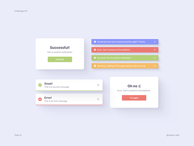 Daily UI – Flash Messages alerts component library components daily 100 daily 100 challenge daily ui daily ui 011 dailyuichallenge design design system error message figma flash messages forms notifications success message ui ux web
