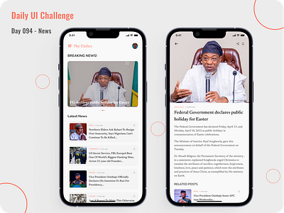 News appdesign challenge dailyui design figma figmadesign newsapp productdesign ui uidesign uidesigner uiux users ux visual visualdesign