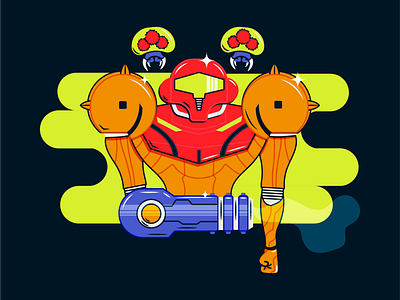 Samus Aran illustration metroid metroid prime nintendo nintendo design retro retro games samus samus aran vector vector illustration