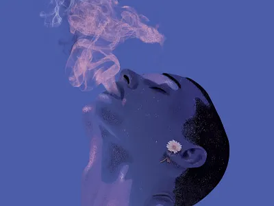 anxiety art artwork blue color design illustration illustrator pink smoke vectorart