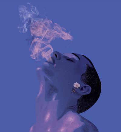 anxiety art artwork blue color design illustration illustrator pink smoke vectorart