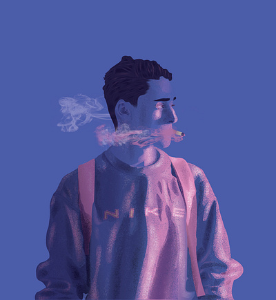 out of the blue art artwork blue color design ill illustration illustrator pink vectorart
