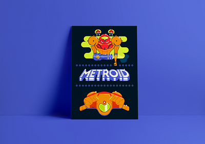 Metroid Poster 8bit illustration metroid metroid prime nintendo poster poster design retro retro game ridley samus samus aran space pirate vector vector illustration