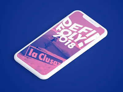 Défi Foly Logo advertising art direction branding corporate identity electric blue event branding flag graphic design graphiste freelance logo mockup pink ski snowboard waterslide